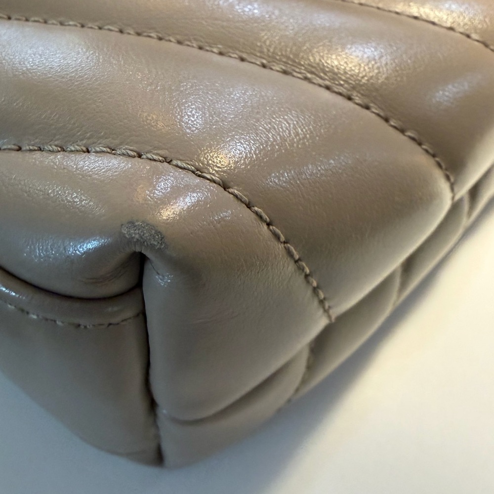 Saint Laurent Tan Quilted Leather Crossbody with Gold YSL Hardware - Picture 7 of 10